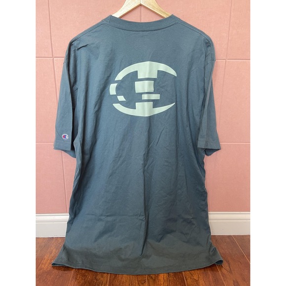 Champion Shirt Mens 2XT Metallic Teal Big & Tall Classic Graphic Cotton GT23XH - Picture 1 of 6
